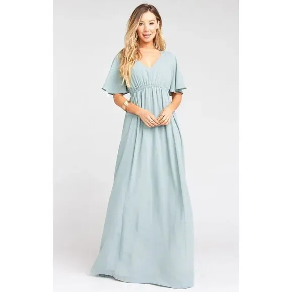 NWT Show Me Your MuMu Emily Empire Maxi Silver Sage XXXL - Picture 3 of 12